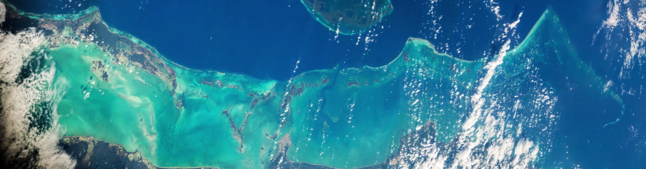 belize barrier reef from the international space station